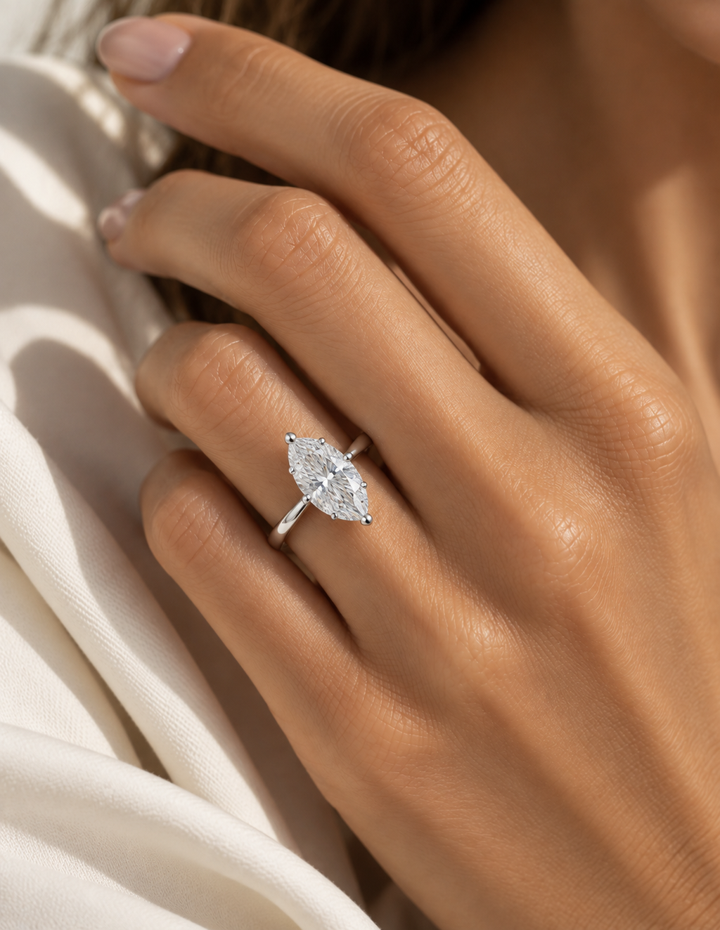 טבעת מואסנייט מרקיז עד 2 קראט
